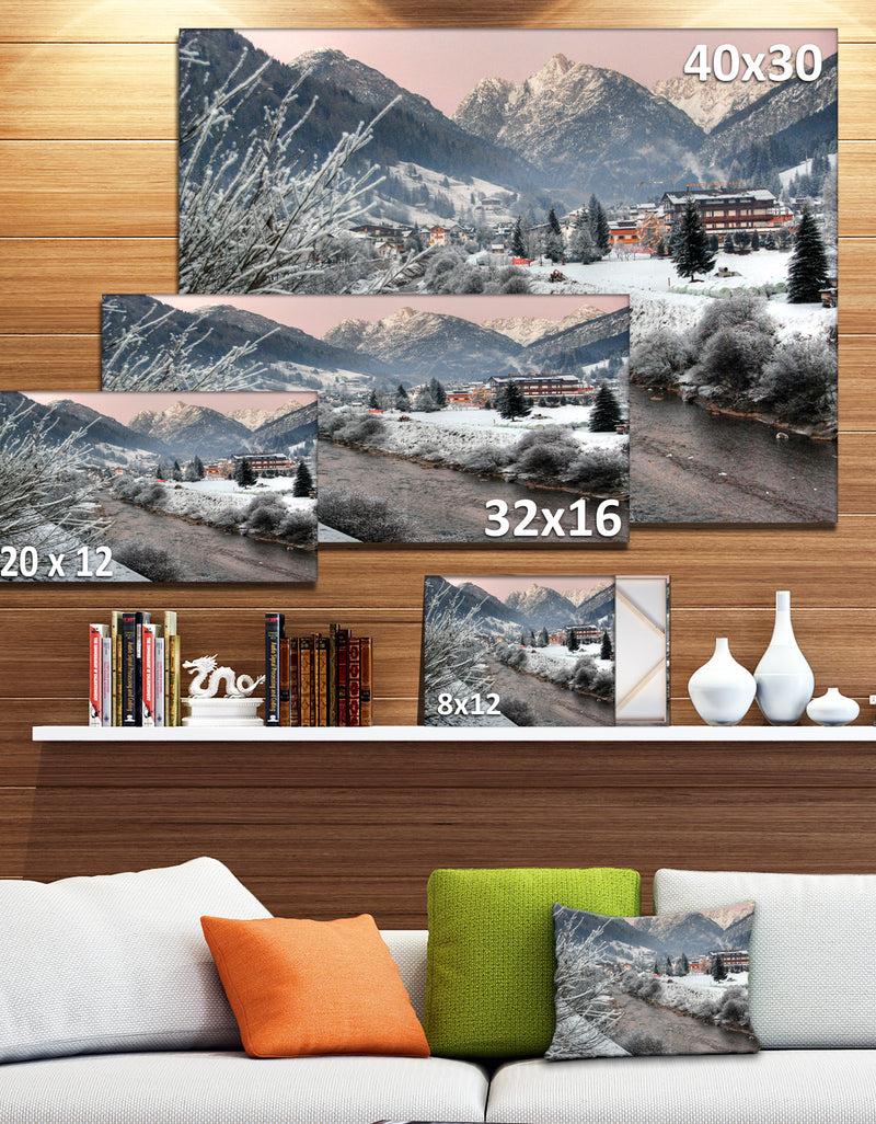 DesignQ Dolomites Winter Italy - Landscape Photo Canvas Print