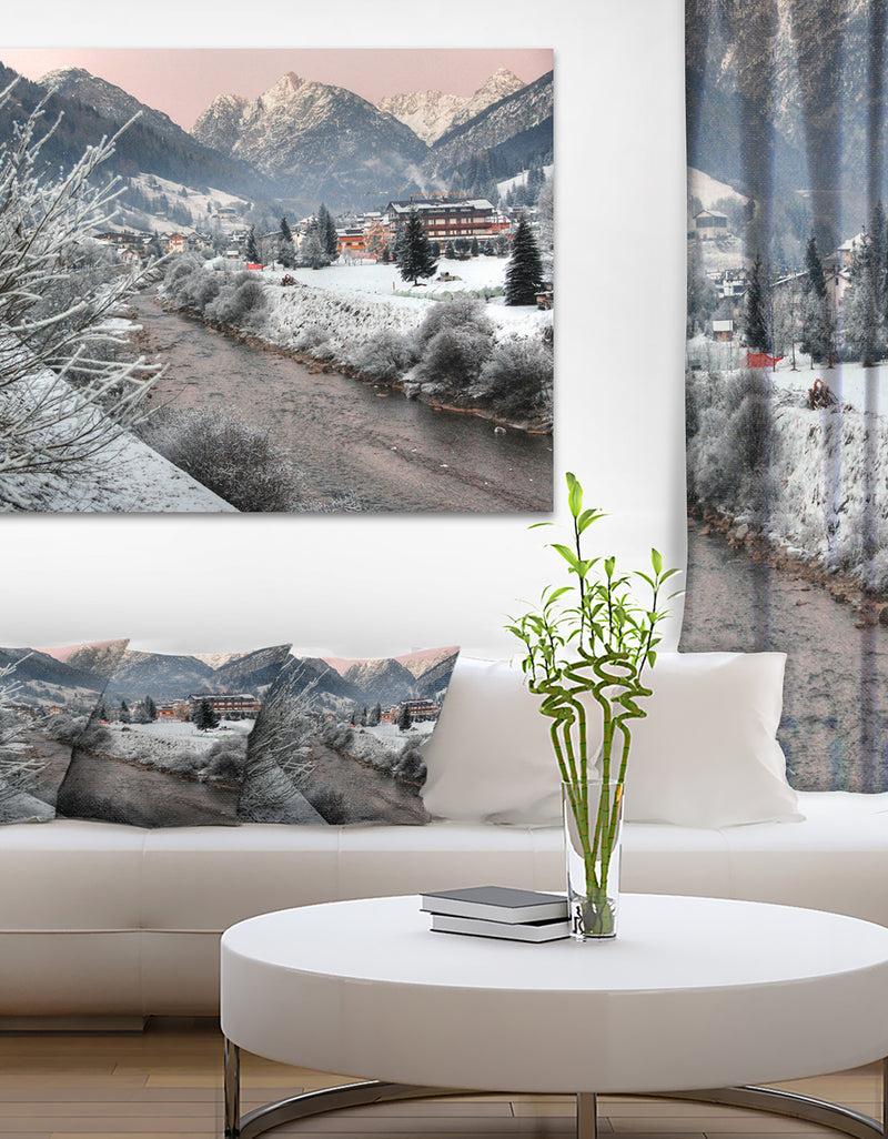 DesignQ Dolomites Winter Italy - Landscape Photo Canvas Print