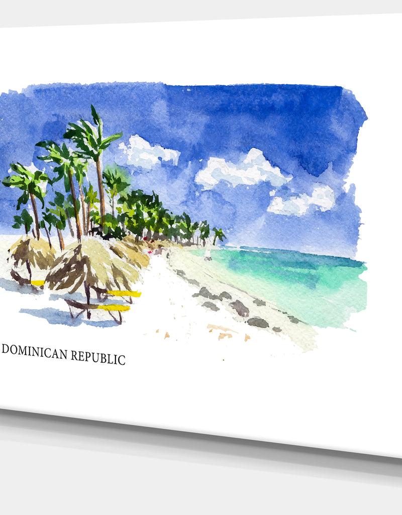 DesignQ Dominican Republic Vector Illustration - Cityscape Painting Canvas Print