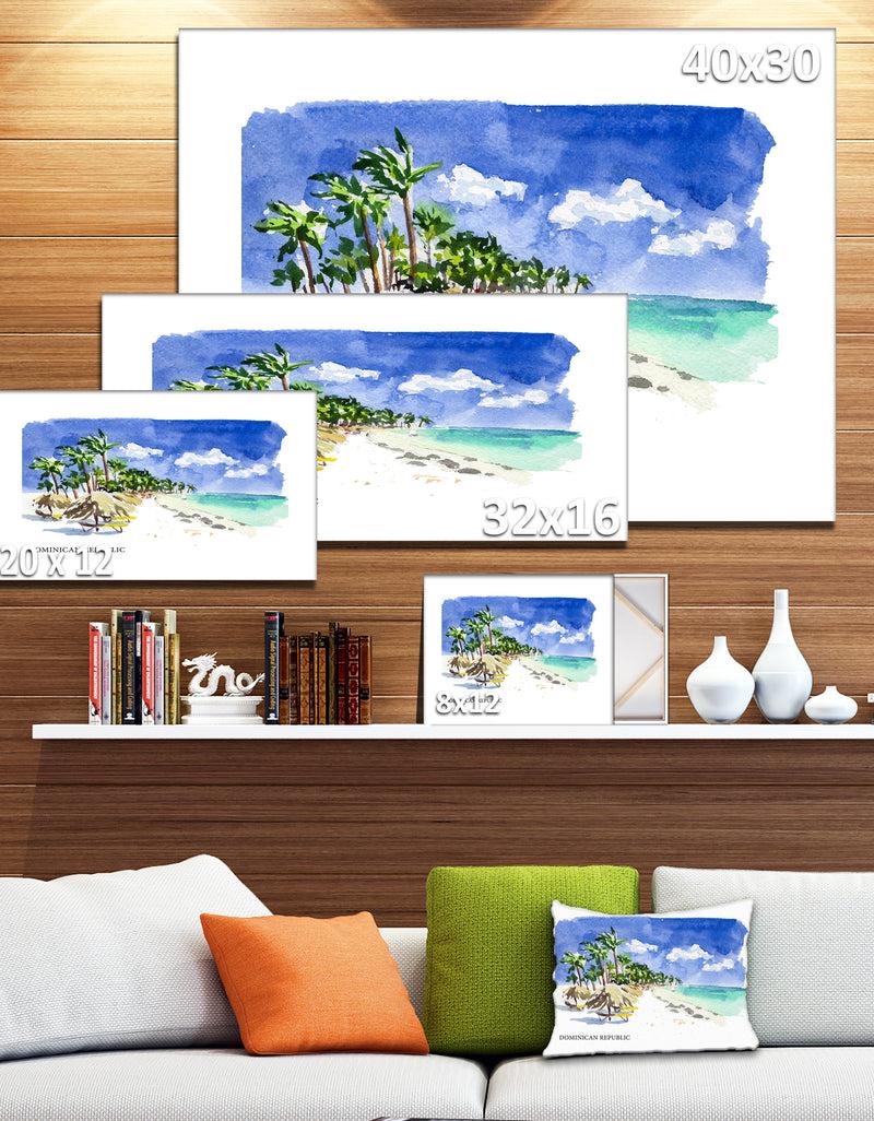 DesignQ Dominican Republic Vector Illustration - Cityscape Painting Canvas Print