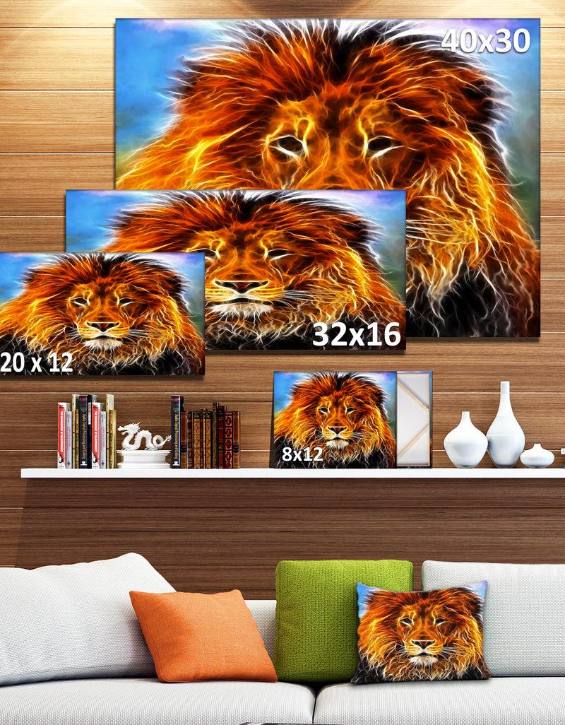 DesignQ Drawing Of The King Of Jungle - Animal Art Canvas Print