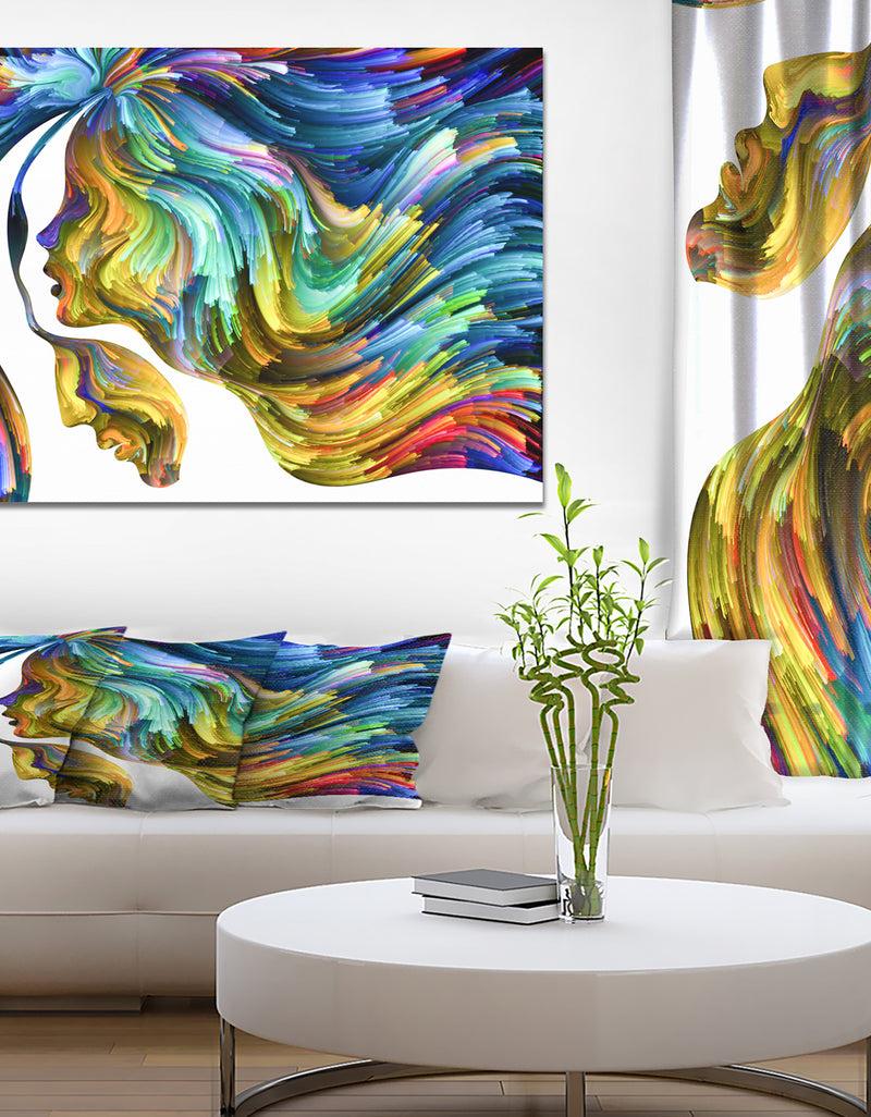 DesignQ Dream Together - Abstract People Print on Wrapped Canvas