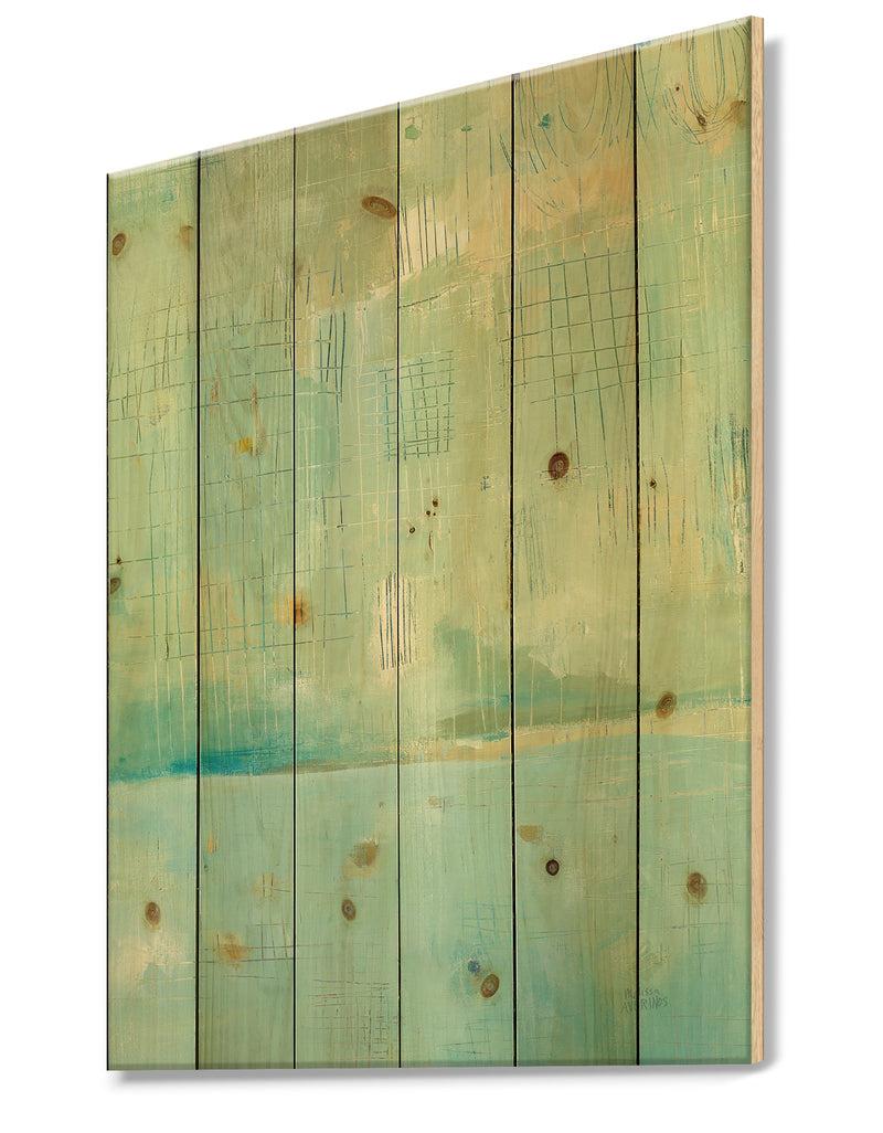DesignQ Dreaming Of The Shore I - Nautical & Coastal Print On Natural Pine Wood