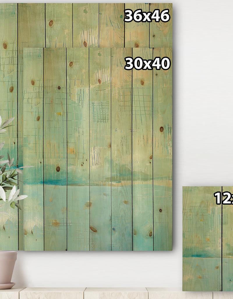 DesignQ Dreaming Of The Shore I - Nautical & Coastal Print On Natural Pine Wood