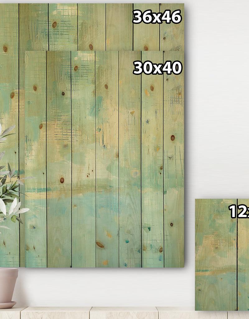 DesignQ Dreaming Of The Shore II - Nautical & Coastal Print On Natural Pine Wood
