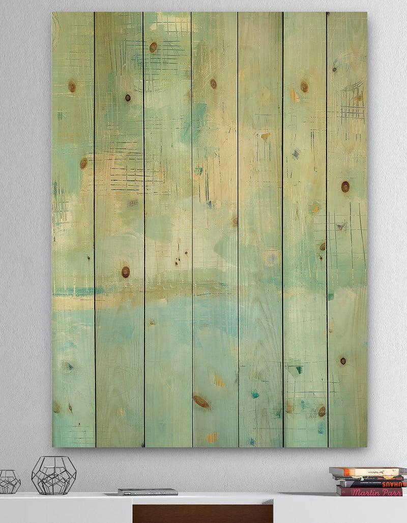 DesignQ Dreaming of the Shore II - Nautical & Coastal Print on Natural Pine Wood
