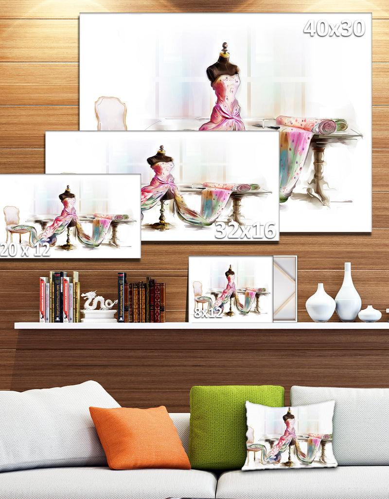 DesignQ Dressed Tabletop Mannequin - Digital Art Canvas Print