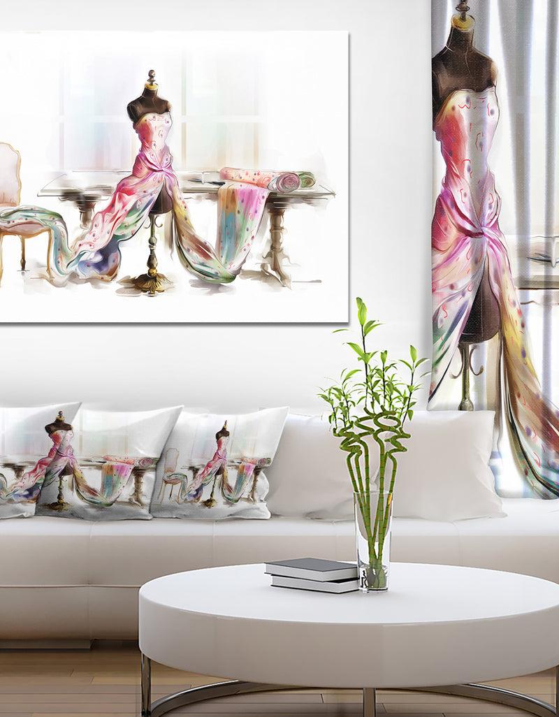 DesignQ Dressed Tabletop Mannequin - Digital Art Canvas Print