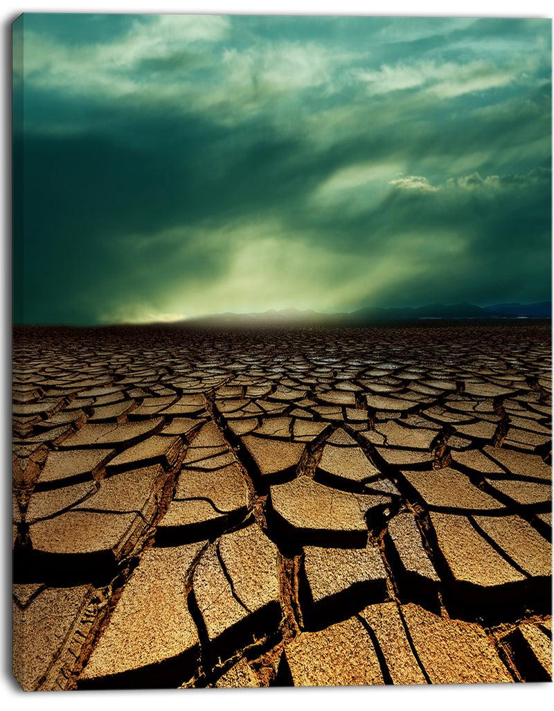 DesignQ Drought Land Under Dramatic Blue Sky - African Landscape Print Wall Art