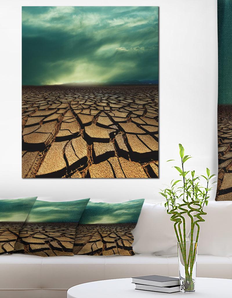 DesignQ Drought Land Under Dramatic Blue Sky - African Landscape Print Wall Art