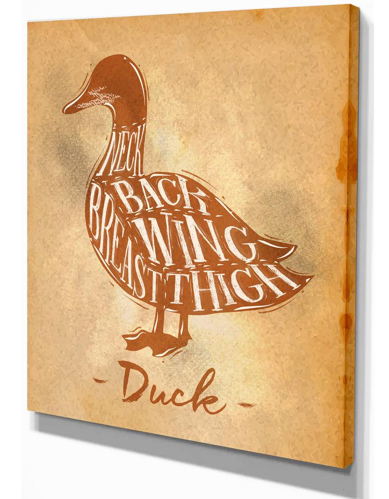 DesignQ Duck Cutting Scheme Craft - Farmhouse Animal Painting Print On Wrapped Canvas