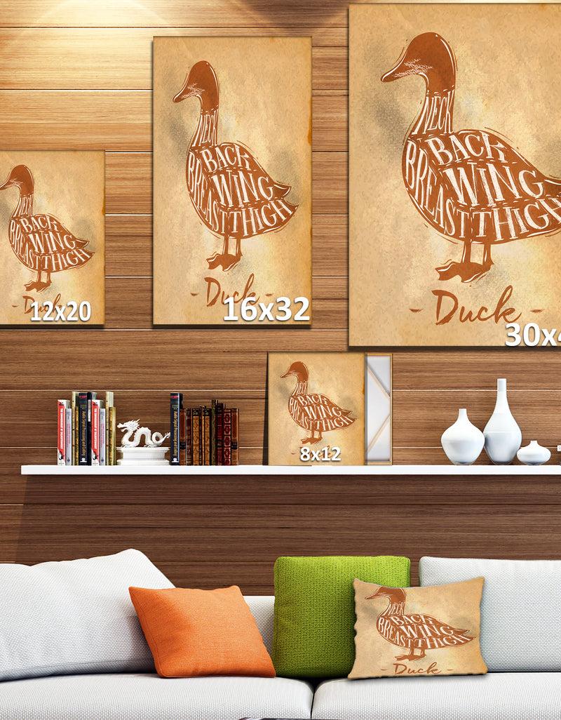 DesignQ Duck Cutting Scheme Craft - Farmhouse Animal Painting Print On Wrapped Canvas