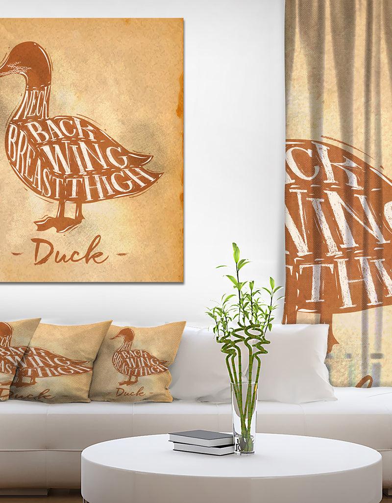 DesignQ Duck cutting scheme craft - Farmhouse Animal Painting Print on Wrapped Canvas