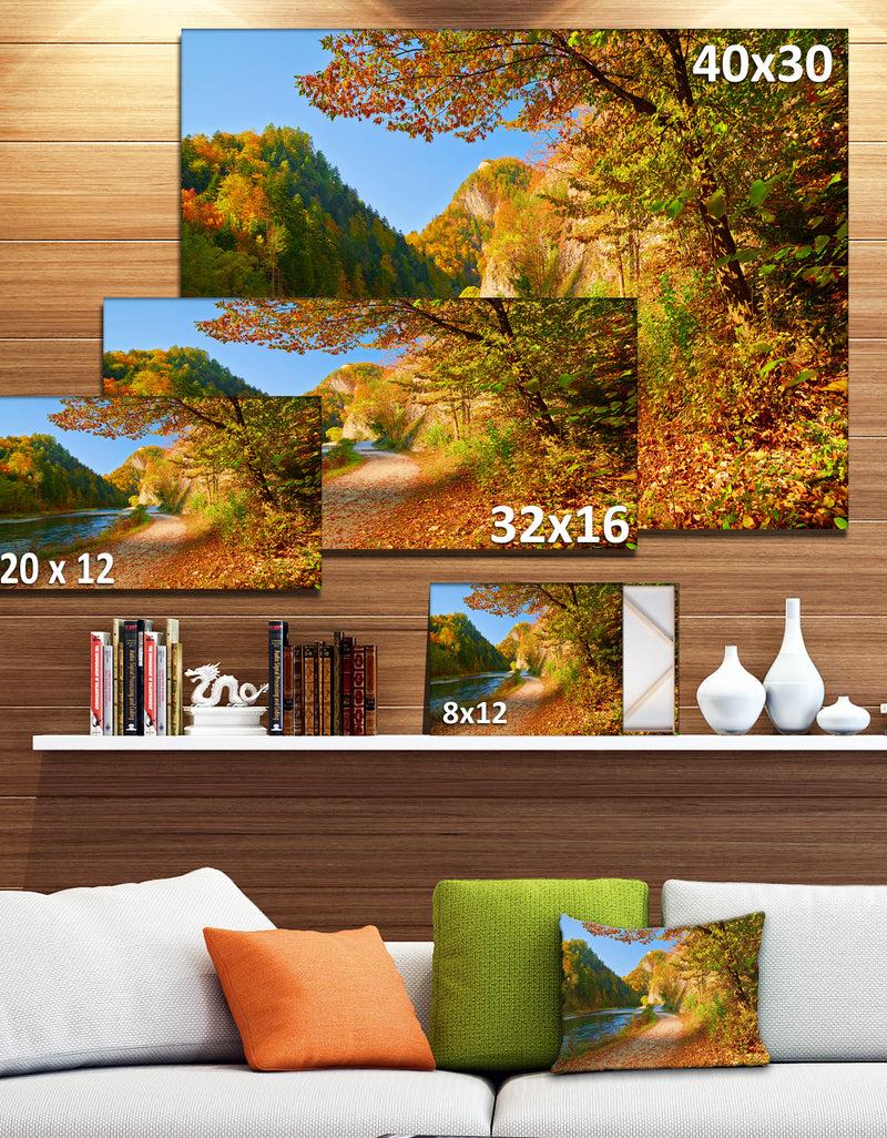 DesignQ Dunajec River Gorge In Autumn - Landscape Large Wall Art