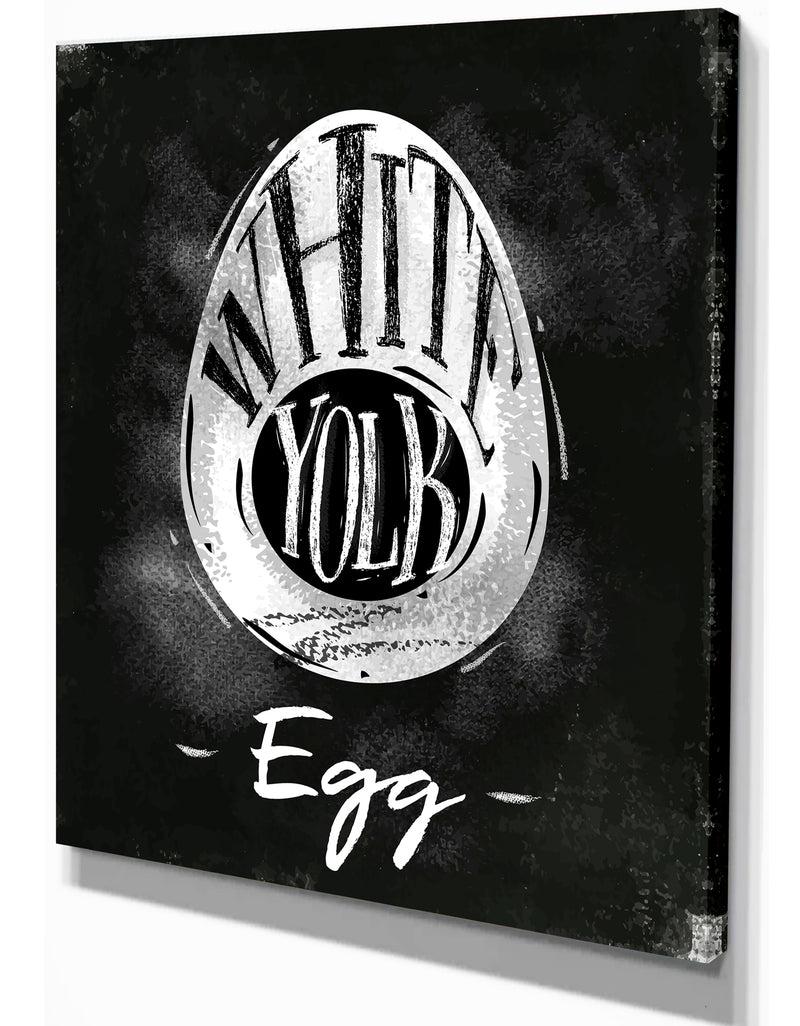 DesignQ Egg Cutting Scheme Chalk - Farmhouse Food Painting Print On Wrapped Canvas