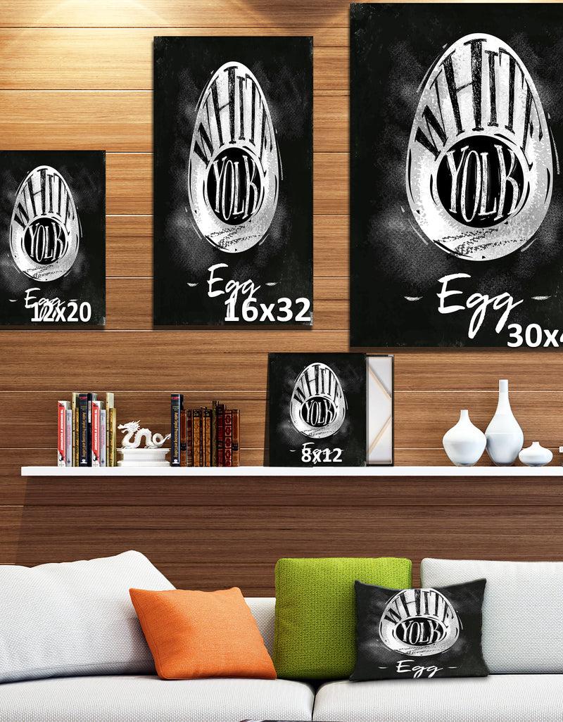 DesignQ Egg Cutting Scheme Chalk - Farmhouse Food Painting Print On Wrapped Canvas