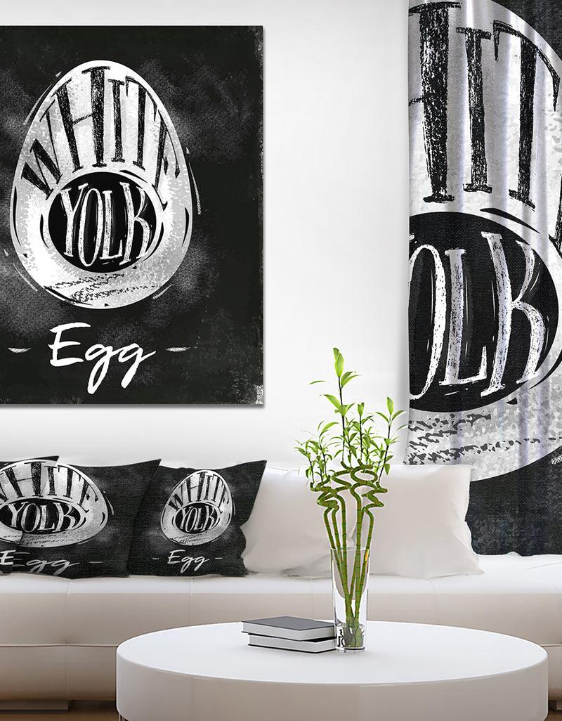 DesignQ Egg cutting scheme chalk - Farmhouse Food Painting Print on Wrapped Canvas