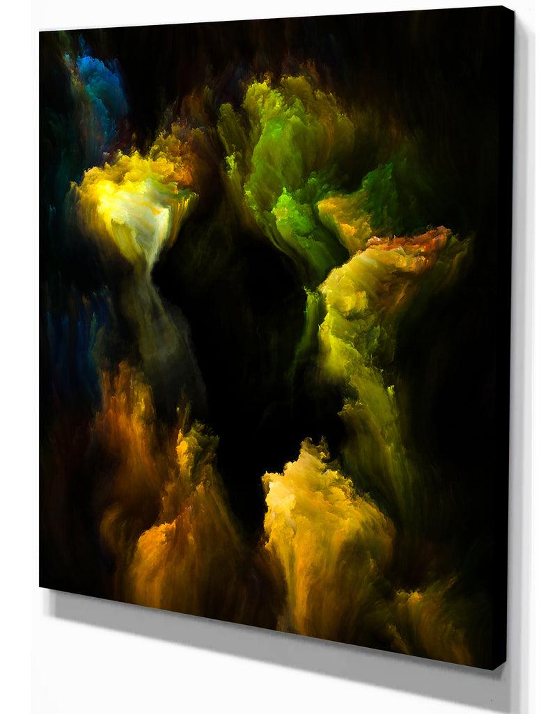 DesignQ Elegance Of Fractal Brush - Contemporary Art On Wrapped Canvas