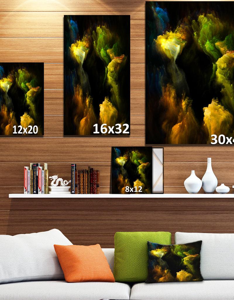 DesignQ Elegance Of Fractal Brush - Contemporary Art On Wrapped Canvas
