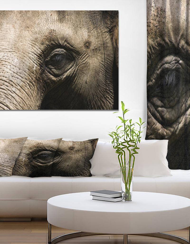 DesignQ Elephant Head - Africa Animals Photography On Wrapped Canvas