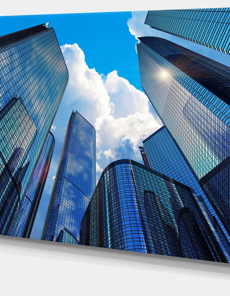 DesignQ Elevated Business Buildings - Extra Large Cityscape Wall Art