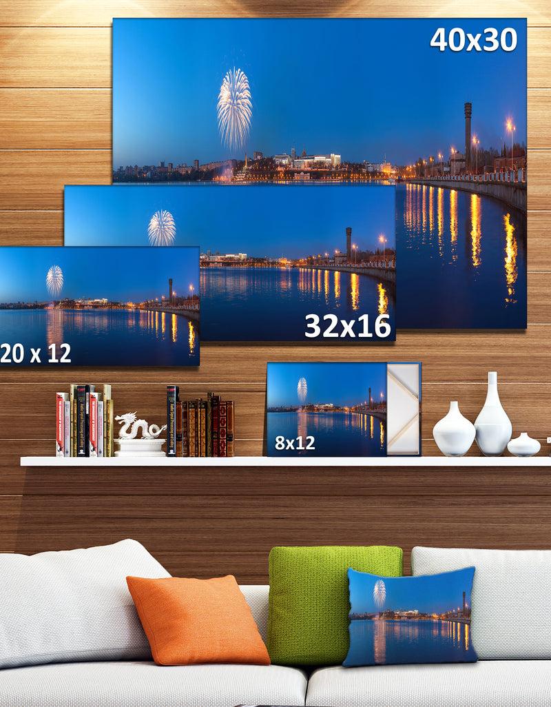 DesignQ Embankment Of City Panorama - Modern Cityscape Wall Art