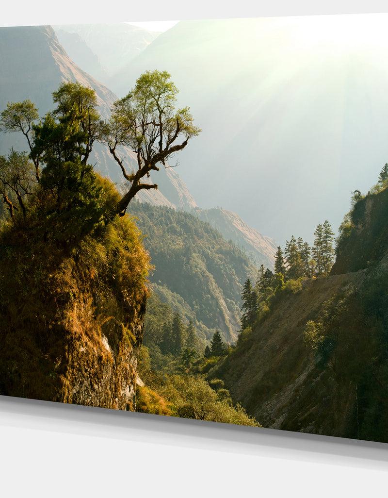 DesignQ Enchanted Nepal Mountains - Landscape Photography Canvas Print