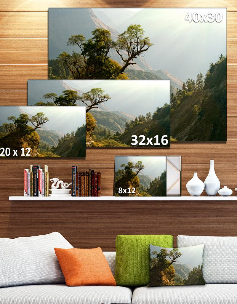 DesignQ Enchanted Nepal Mountains - Landscape Photography Canvas Print