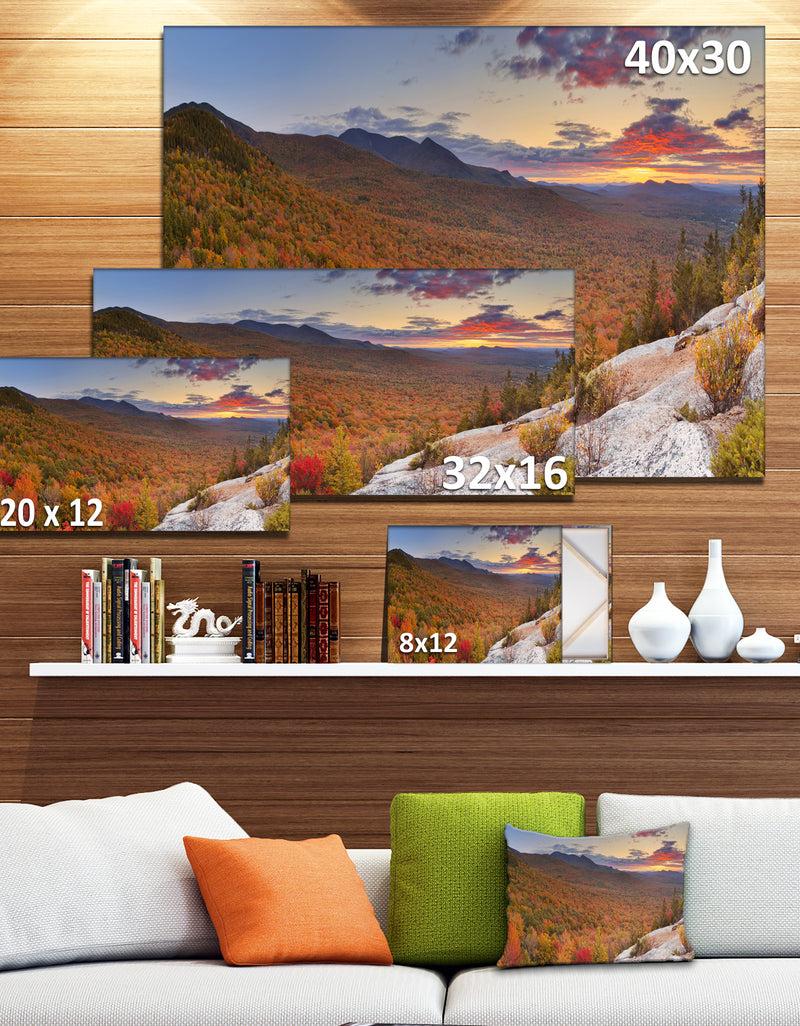 DesignQ Endless Forests In Fall Panorama - Landscape Wall Art On Canvas