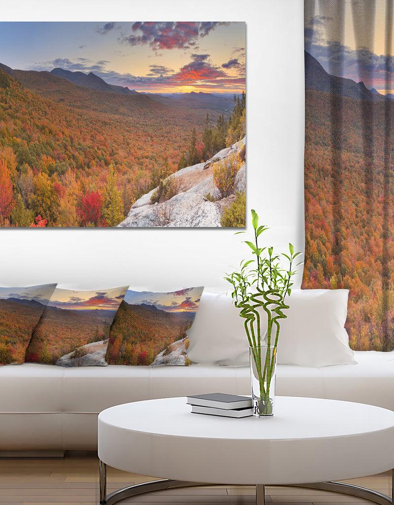 DesignQ Endless Forests In Fall Panorama - Landscape Wall Art On Canvas