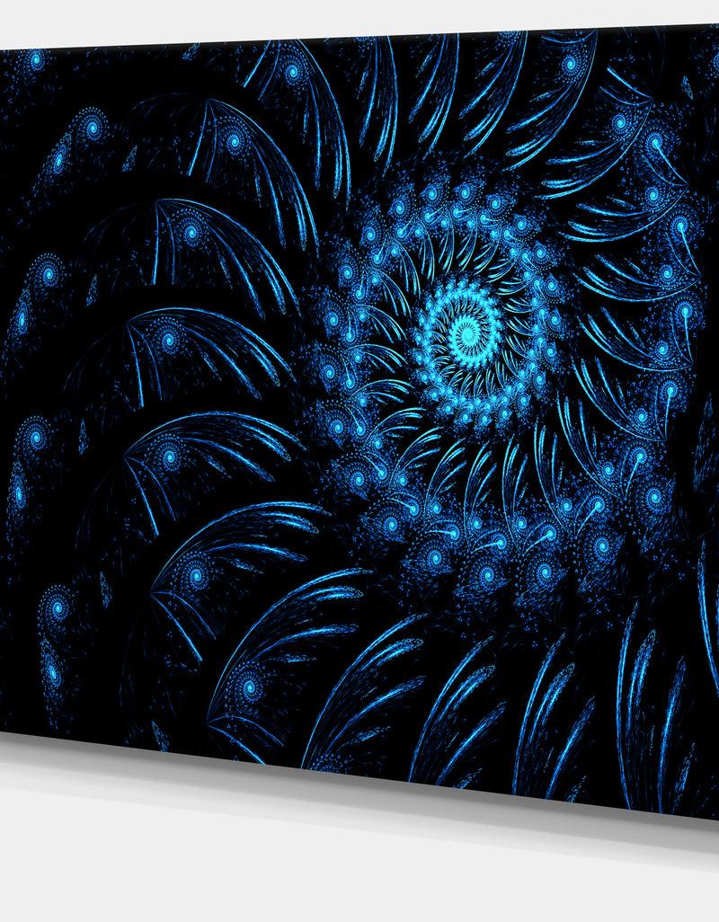 DesignQ Endless Spiral Snail Blue - Abstract Digital Art Canvas Print