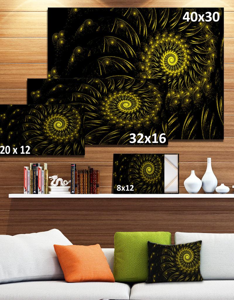 DesignQ Endless Spiral Snail Yellow - Abstract Digital Art Canvas Print