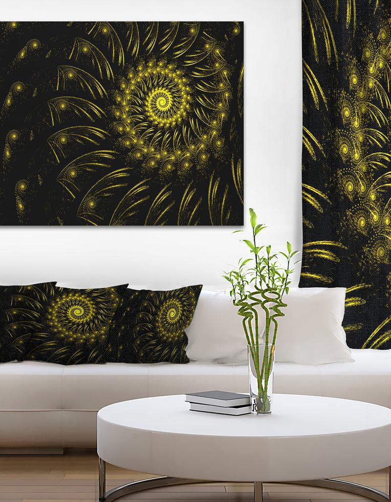 DesignQ Endless Spiral Snail Yellow - Abstract Digital Art Canvas Print