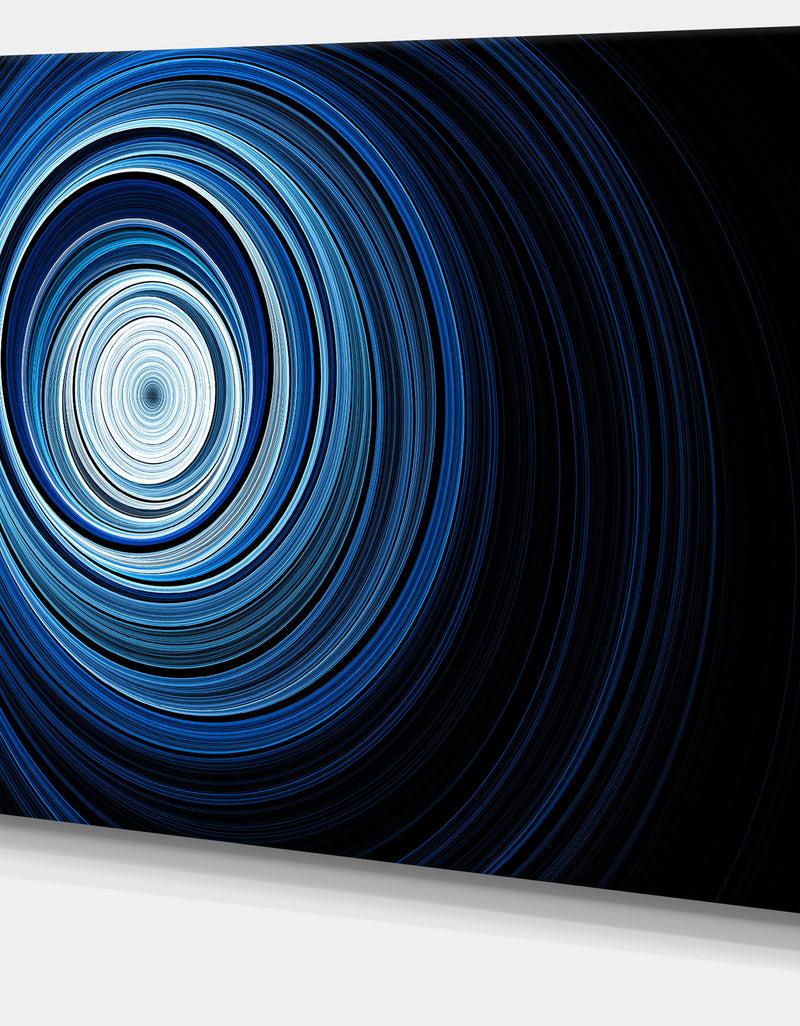 DesignQ Endless Tunnel Light Blue Ripples - Abstract Digital Art Canvas Print