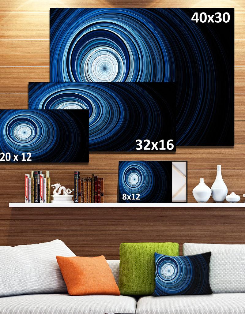 DesignQ Endless Tunnel Light Blue Ripples - Abstract Digital Art Canvas Print