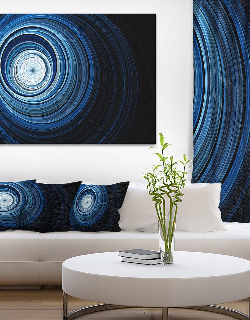 DesignQ Endless Tunnel Light Blue Ripples - Abstract Digital Art Canvas Print