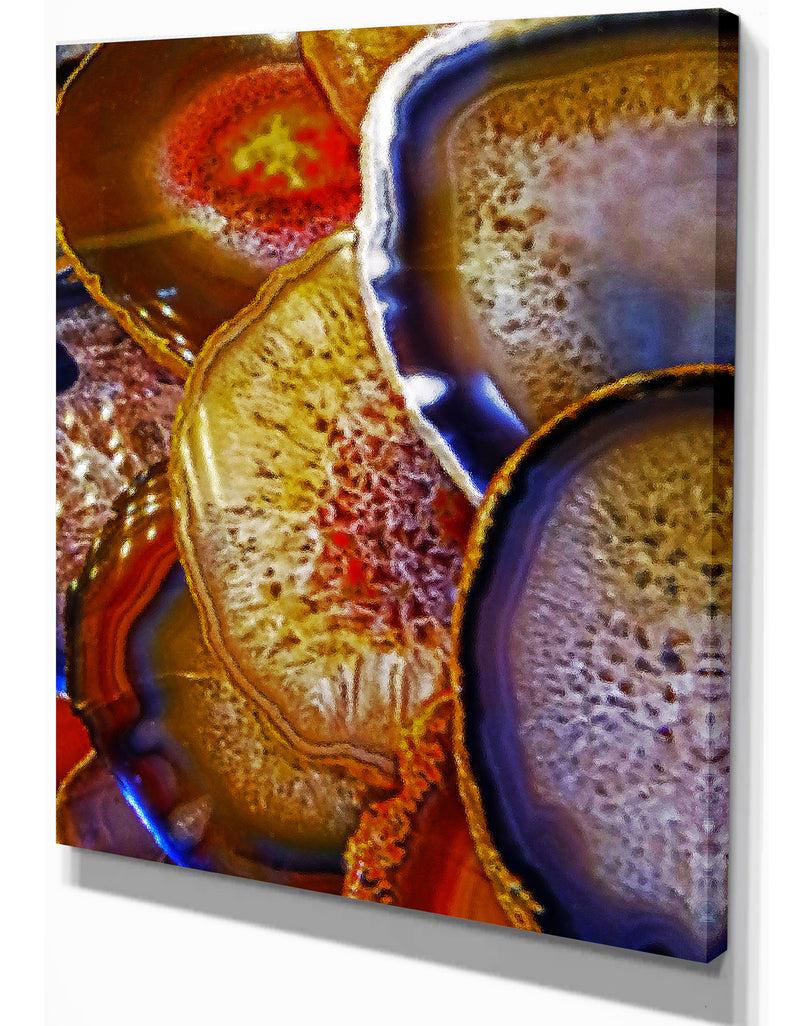 DesignQ Energy Stones Polished In Flat Shape - Stone Photographic On Wrapped Canvas