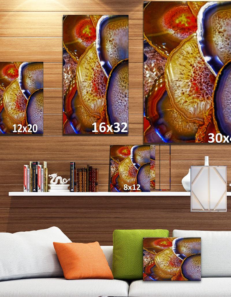 DesignQ Energy Stones Polished In Flat Shape - Stone Photographic On Wrapped Canvas