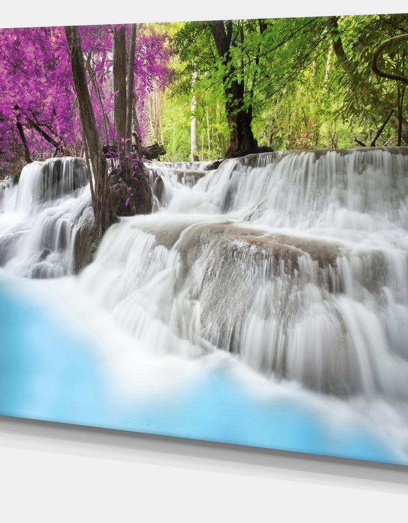 DesignQ Erawan Waterfall Photography Canvas Art Print
