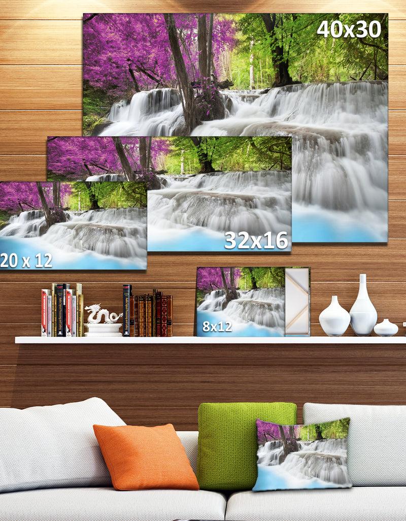 DesignQ Erawan Waterfall Photography Canvas Art Print