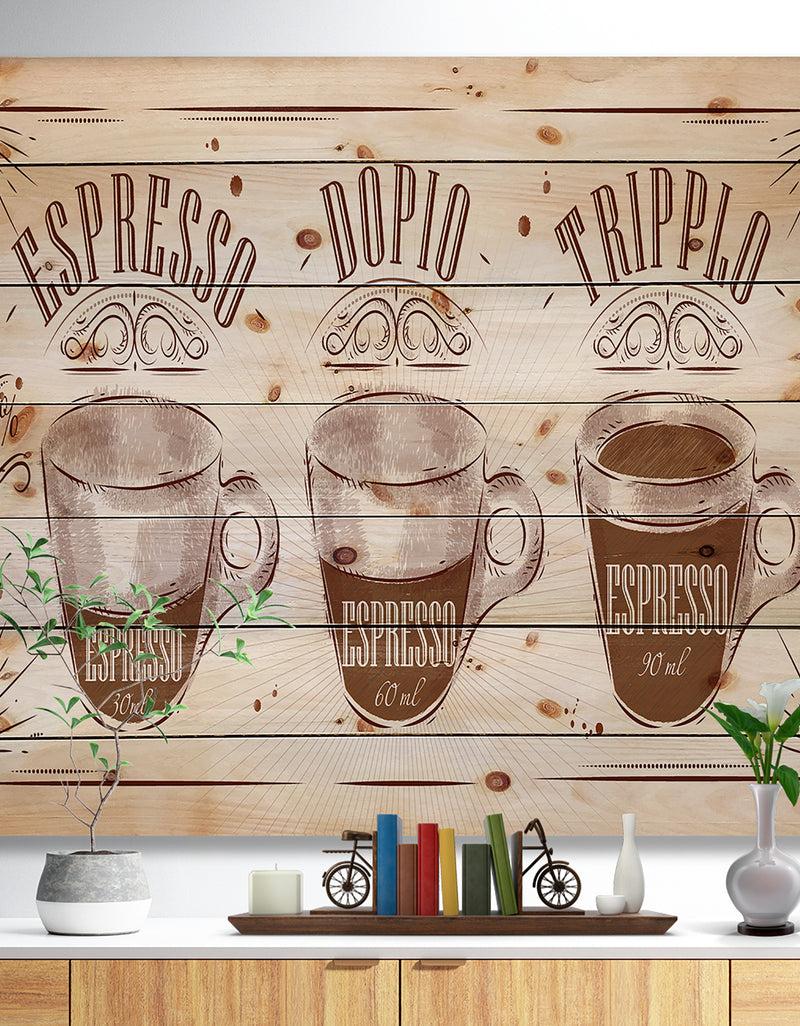 DesignQ Espresso Kraf Brown - Art Print on Natural Pine Wood