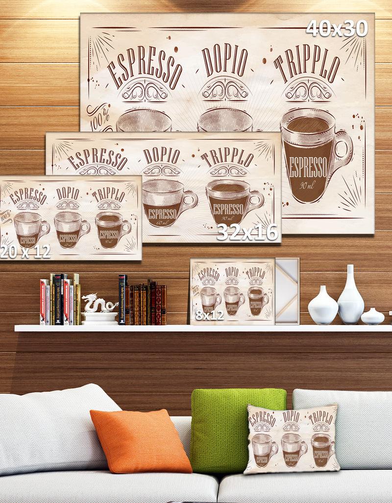 DesignQ Espresso Kraf Brown - Poster Canvas Art Print