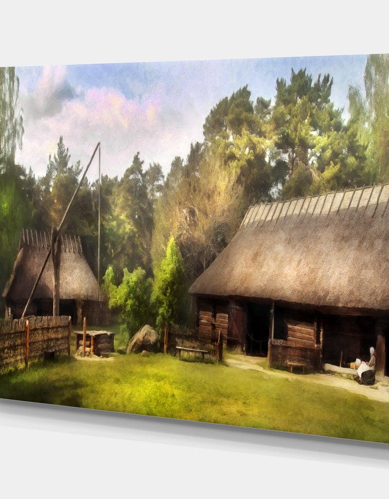 DesignQ Estonian Countryside - Cottage Canvas Wall Art