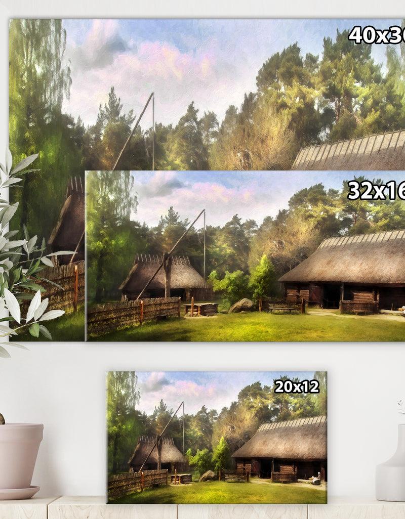 DesignQ Estonian Countryside - Cottage Canvas Wall Art