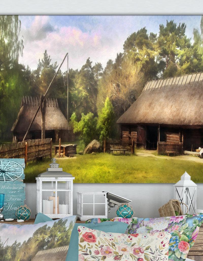 DesignQ Estonian countryside - Cottage Canvas Wall Art