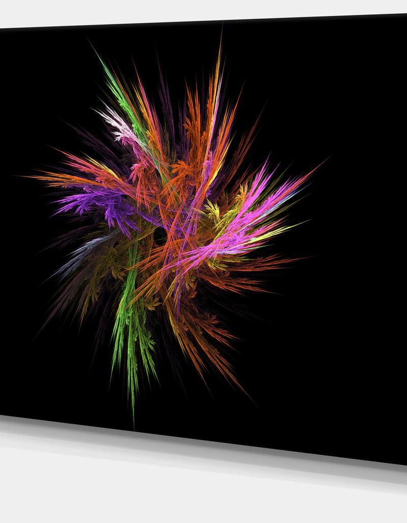 DesignQ Excitingly Colorful Fractal Flower - Large Floral Canvas Art Print