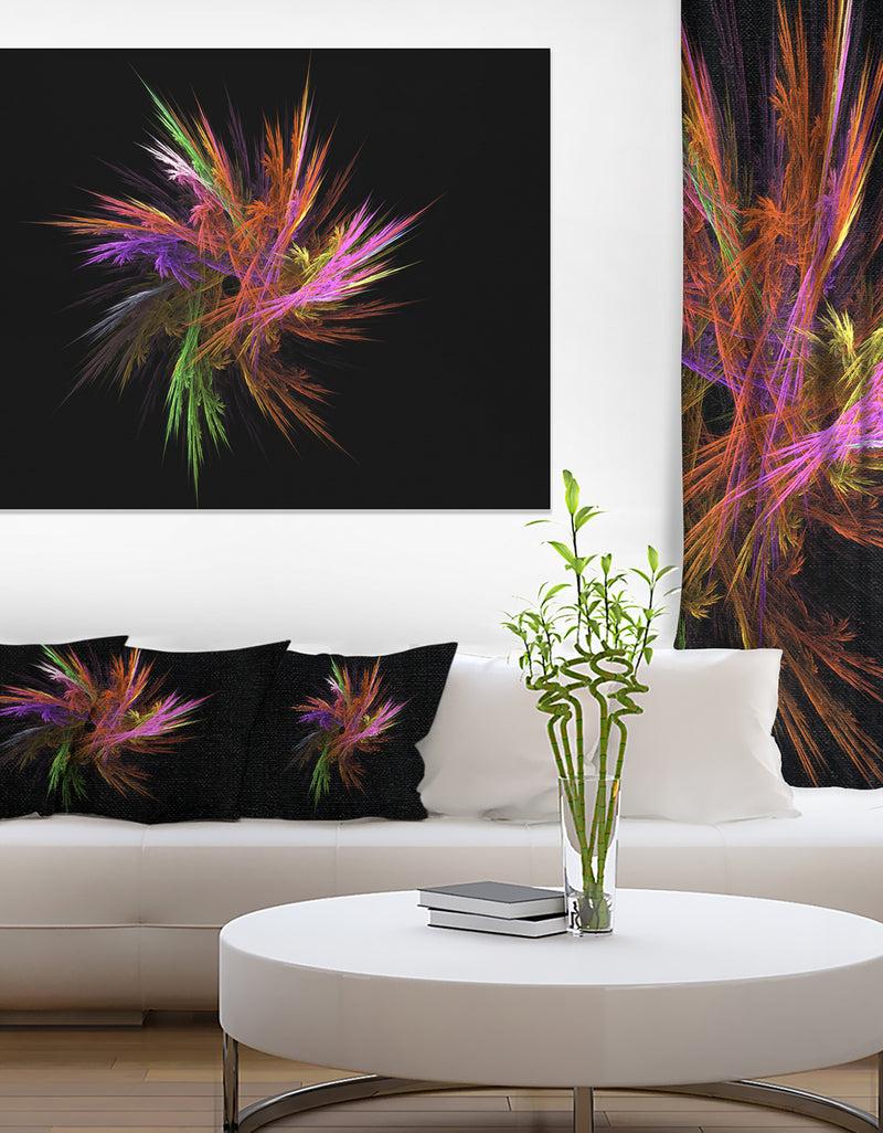 DesignQ Excitingly Colorful Fractal Flower - Large Floral Canvas Art Print