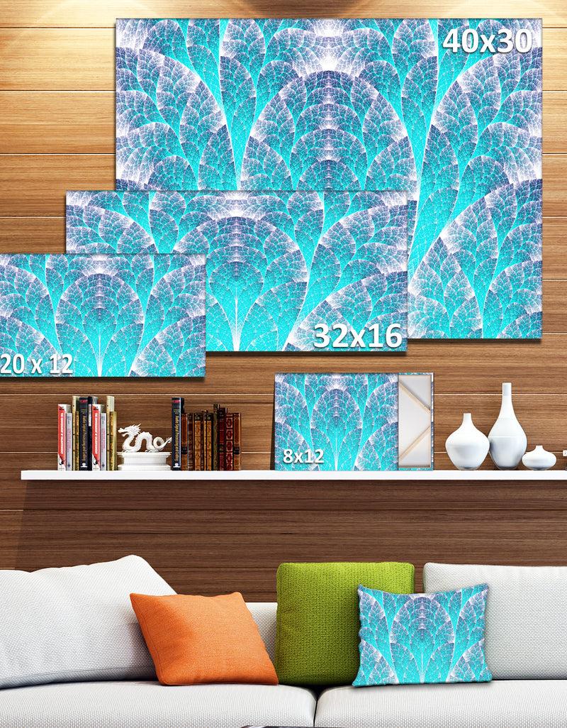 DesignQ Exotic Blue Biological Organism - Abstract Art On Canvas