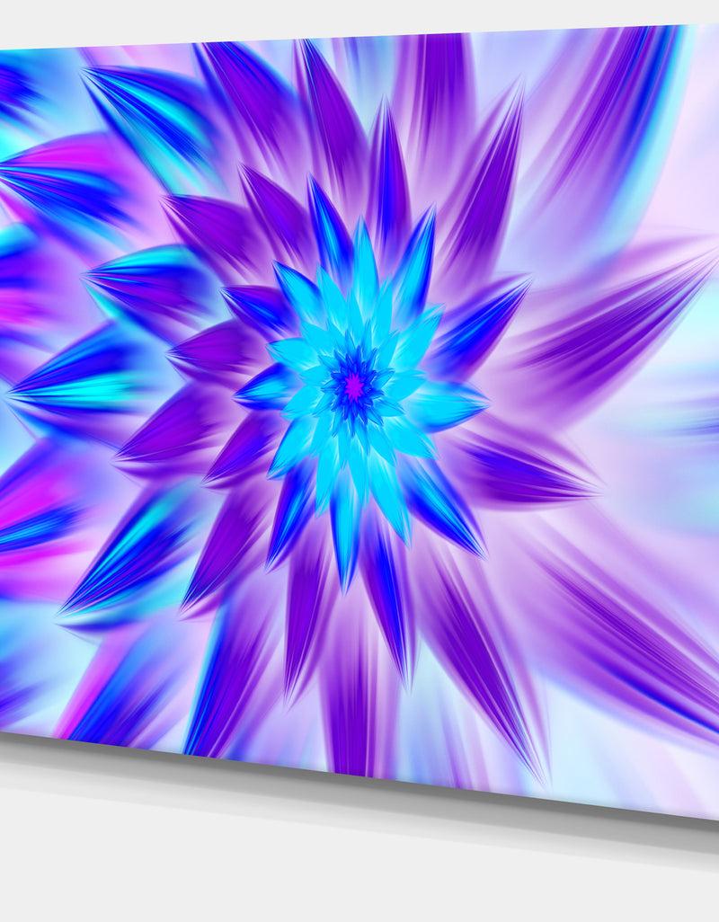 DesignQ Exotic Blue Flower Petals - Extra Large Floral Wall Art On Canvas