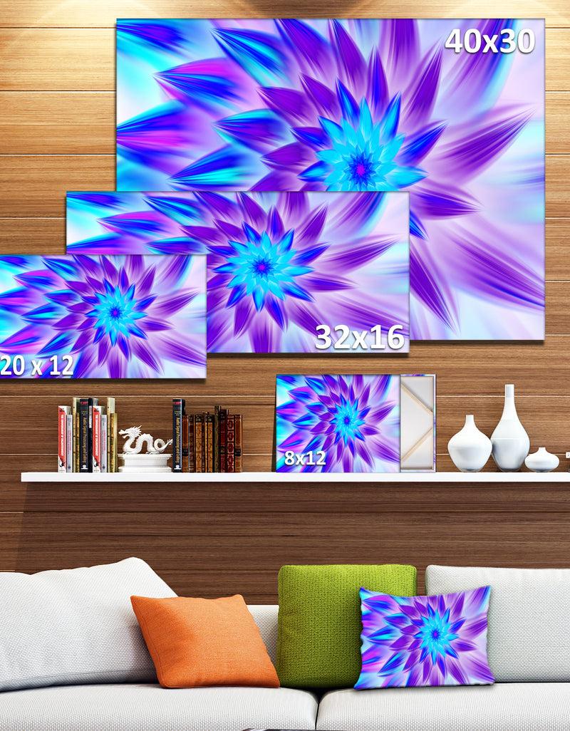 DesignQ Exotic Blue Flower Petals - Extra Large Floral Wall Art On Canvas